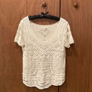 Meadow Rue Cream Textured Blouse